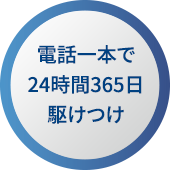 電話一本で24時間365日駆けつけ